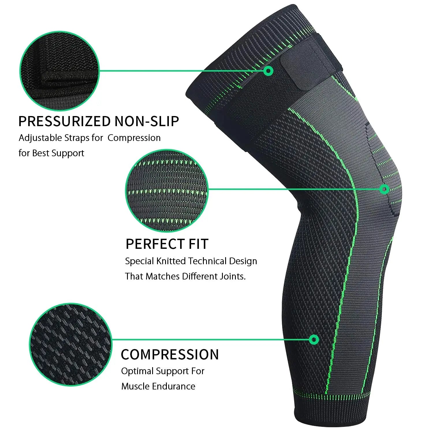Full Leg Long Compression Sleeves - Knee & Leg Protector for Men Women | Basketball Cycling Sports & Arthritis Use