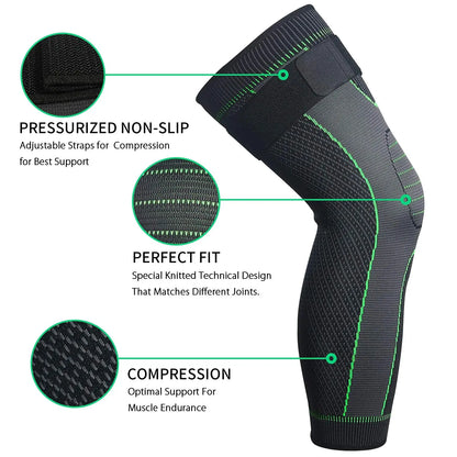 Full Leg Long Compression Sleeves - Knee & Leg Protector for Men Women | Basketball Cycling Sports & Arthritis Use