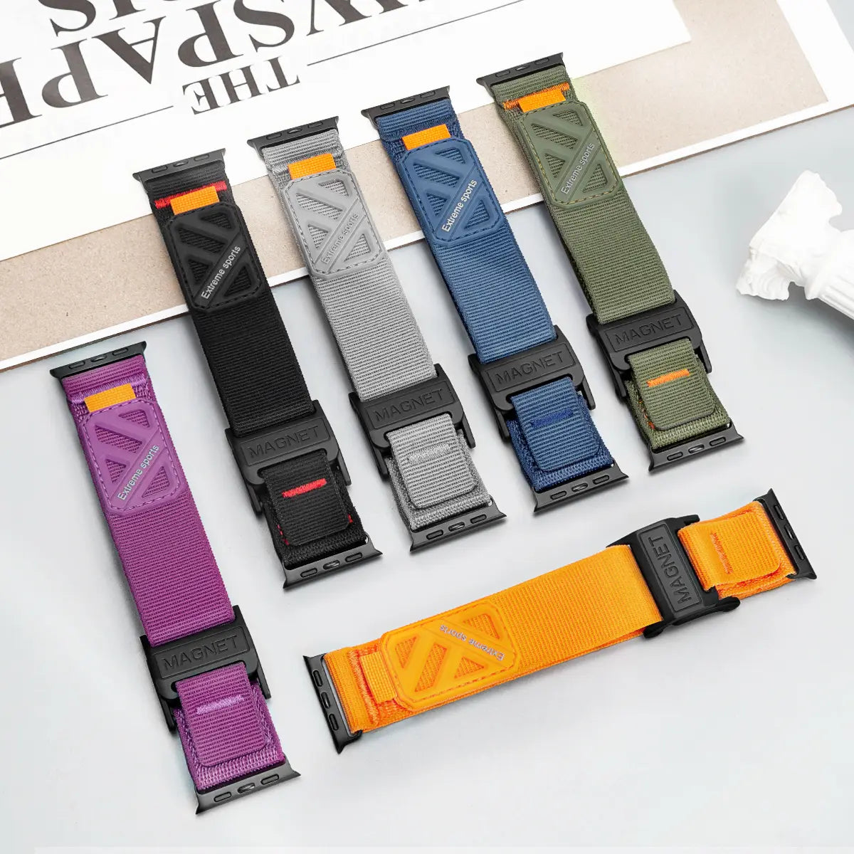 Compatible Apple Watch Ultra Bands for Men, Wide Soft Nylon Sport Loop, Sturdy Magnetic Buckle for Iwatch 49Mm (Ultra3/2), 46Mm (11/10 Series), 45Mm (9/8/7), 44Mm (SE/2/SE/6/5/4), 42Mm (3/2/1)