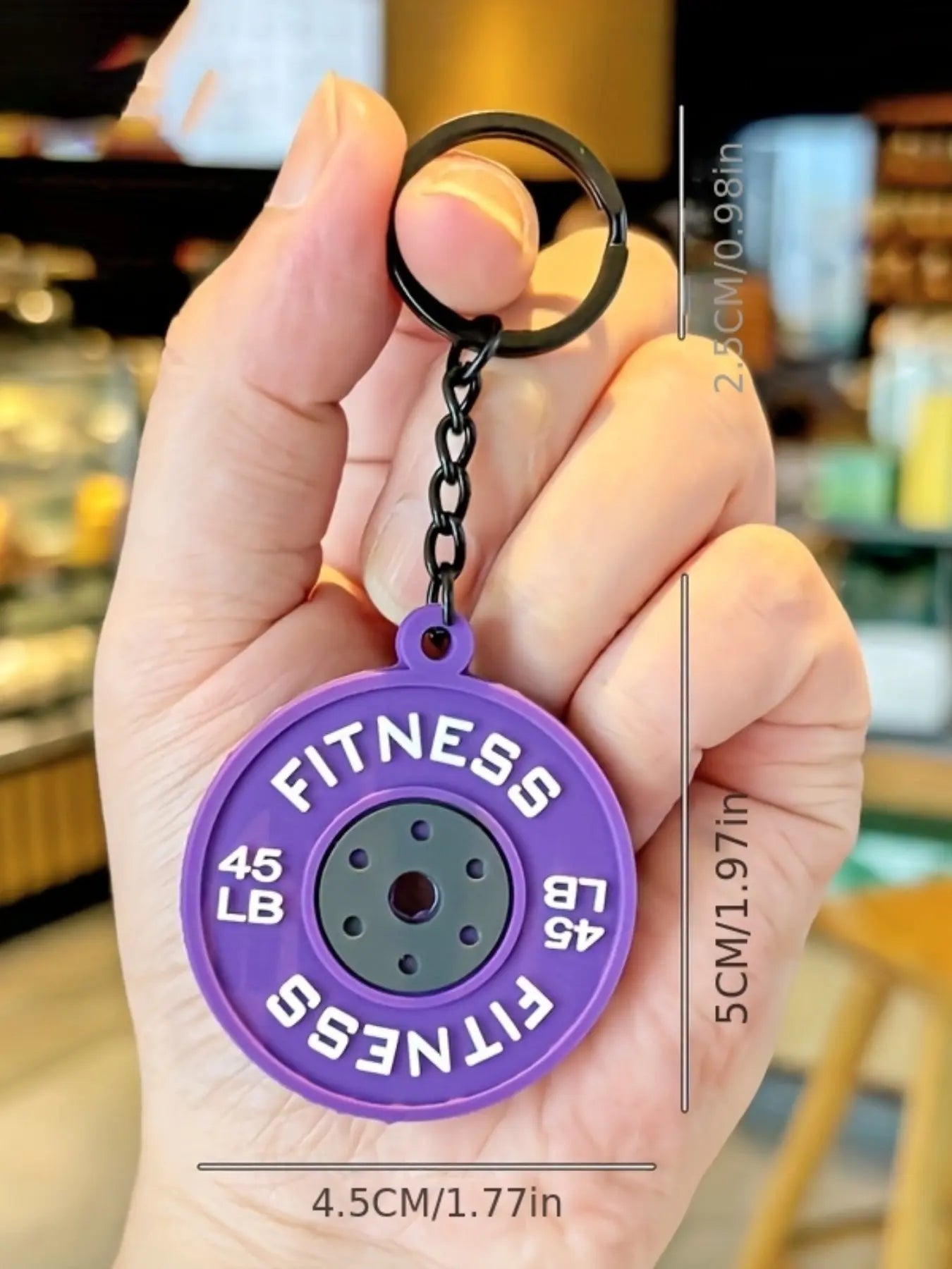 DIY Detachable Heart Keychain Gym Bag Charm Dumbbell and Barbell Pendant Set Fitness Keychain with Dumbbell & Barbells Charms Gym Barbell Weight Plate & Dumbbell Keyring Workout Bag/Handbag Backpack Charms, Keychain for Bags
