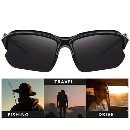 4 Packs Outdoor UV Protection Sunglasses Polarized Windproof Rimless Square Cat Eye Oversized for Running Fishing Golf Driving Travel