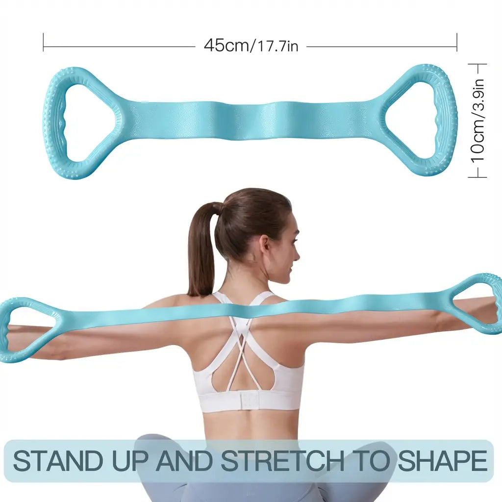 Resistance Bands Figure 8 Exercise Bands for Women Silicone Material Expander Band for Arms Chest Home Gym Yoga Equipment Quick Workout for Muscle Toning Physical Therapy Stretching Gear - Fitness Accessories