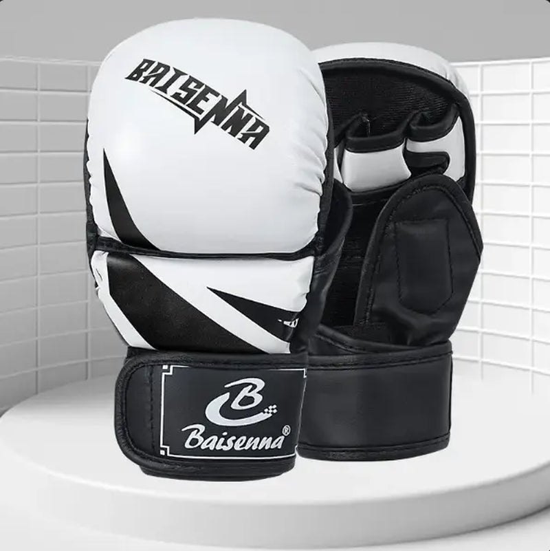 Baisenna MMA GLOVES 7Oz Sparring Gloves for Heavy Sparring Pad Work & Grappling with Extra Padding & Open Palm Flexibility