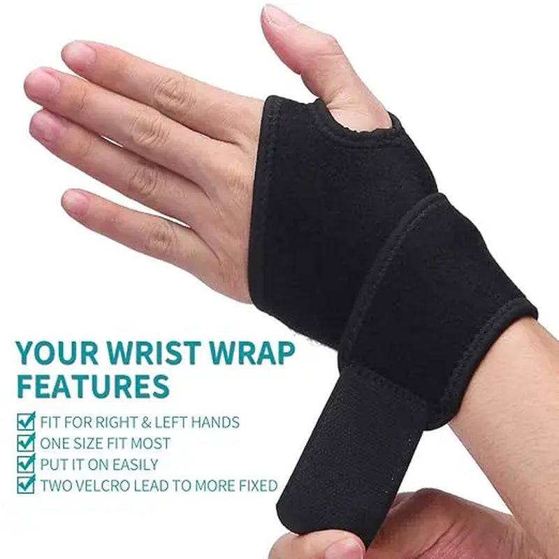 1 Pair Sports Adjustable Wrist Compression Wrap,Elastic Wrist Support Brace for Carpal Tunnel Arthritis and Tendinitis Pain Hand Relief Work, Sports, and Everyday Use
