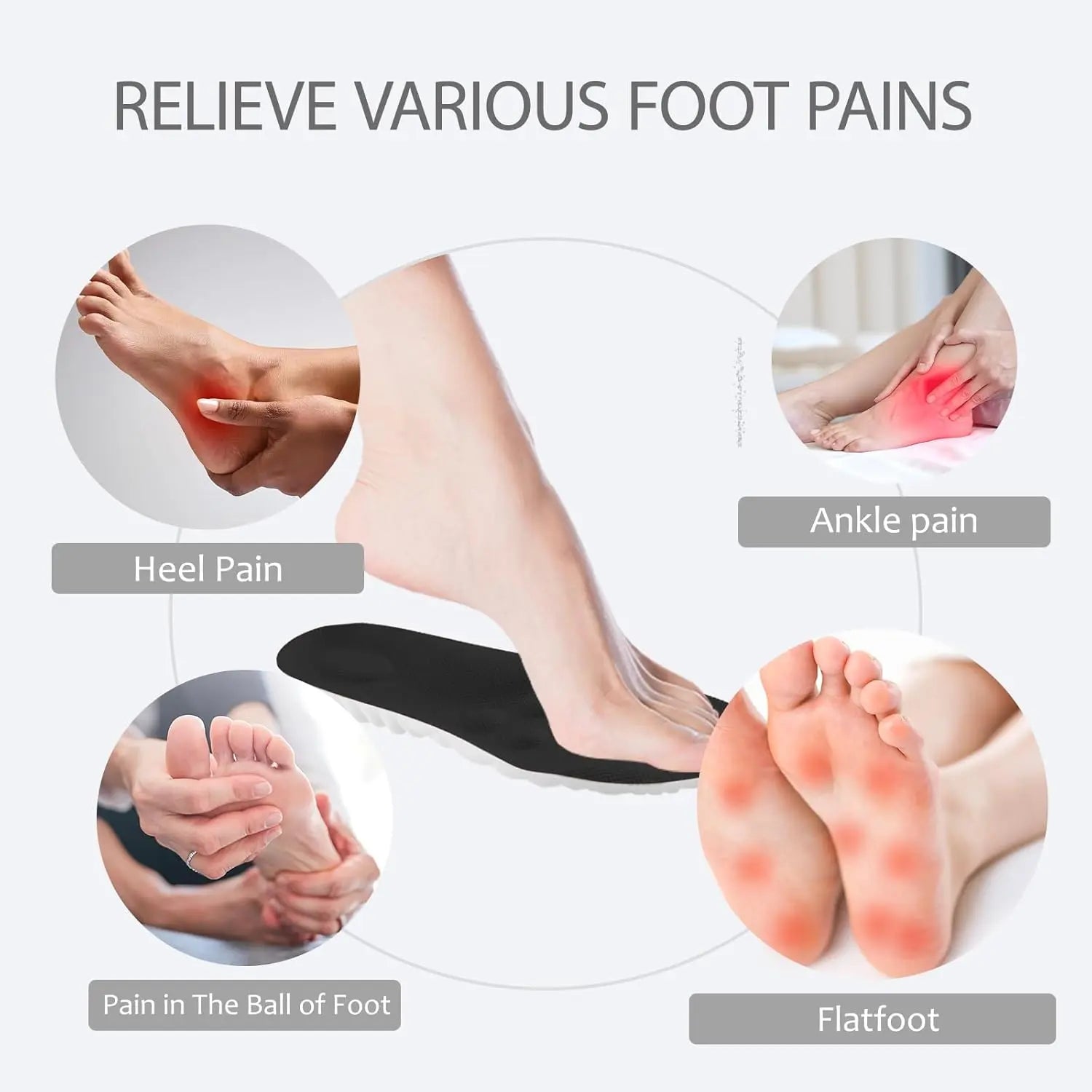 Soft Elastic Ultra-Breathable Bounce Shoe Insoles Men Women Tailored Lightweight Sweat Absorbent Comfortable 4D Cloud Insole anti Fatigue, Shock Absorption, Foot Pain Relief Footwear Insole