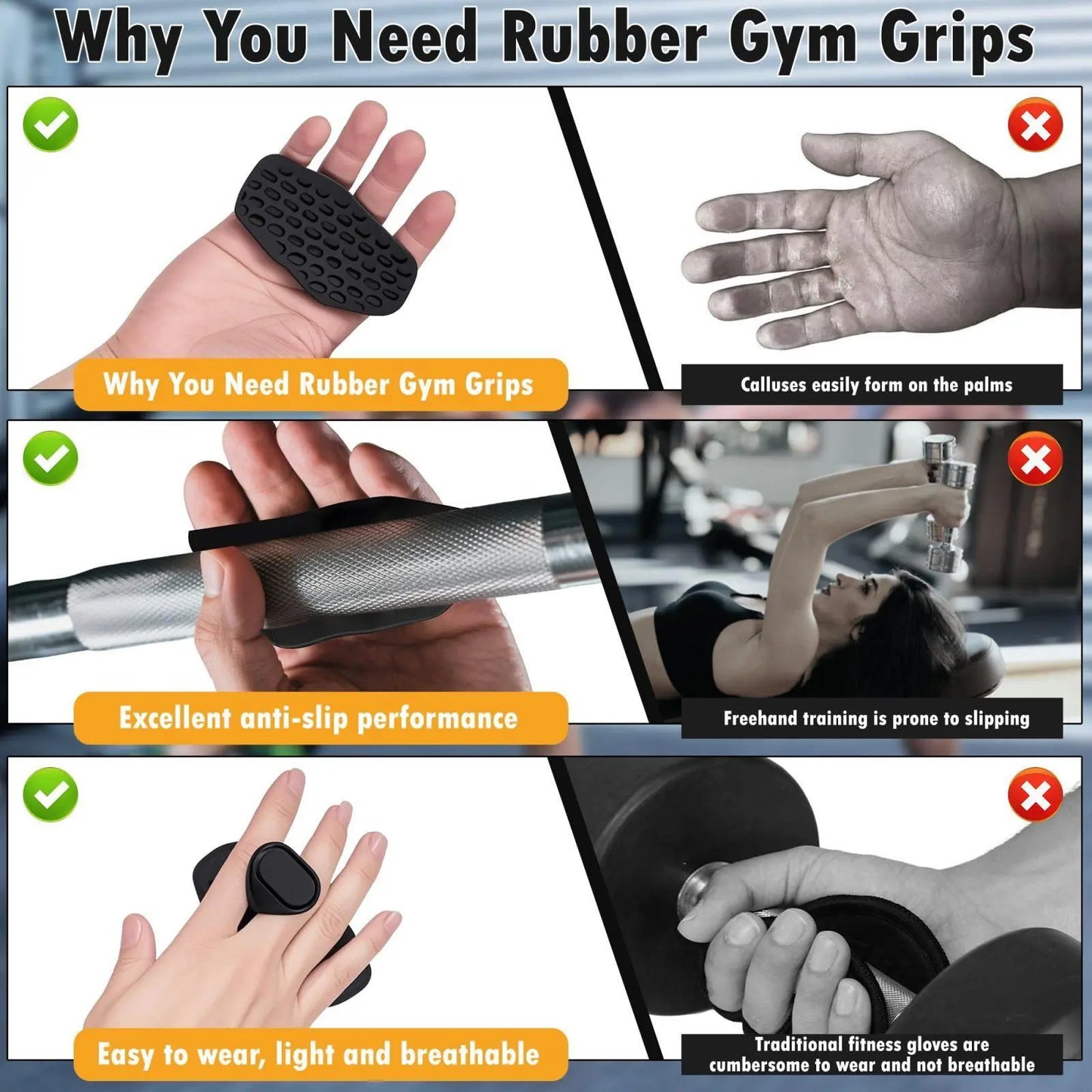 Workout Gloves for Men and Women, Non-Slip Workout Grips for Training and Weight Lifting with Anatomical Design,Hand Grips for Strength Training