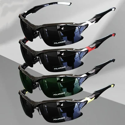 4 Packs Outdoor UV Protection Sunglasses Polarized Windproof Rimless Square Cat Eye Oversized for Running Fishing Golf Driving Travel