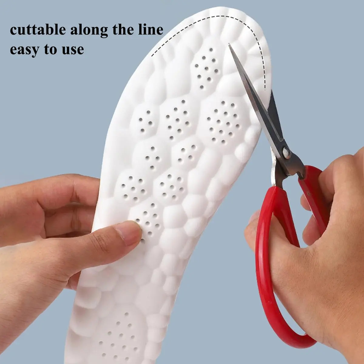 Soft Elastic Ultra-Breathable Bounce Shoe Insoles Men Women Tailored Lightweight Sweat Absorbent Comfortable 4D Cloud Insole anti Fatigue, Shock Absorption, Foot Pain Relief Footwear Insole