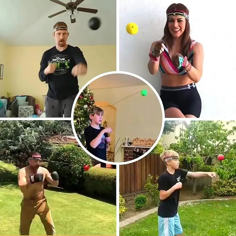 TEKXYZ Reflex Ball Set – 3 Difficulty Balls, 2 Adjustable Headbands, for All Skill Levels