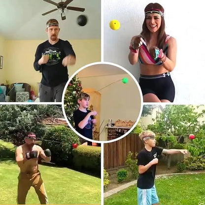 TEKXYZ Reflex Ball Set – 3 Difficulty Balls, 2 Adjustable Headbands, for All Skill Levels