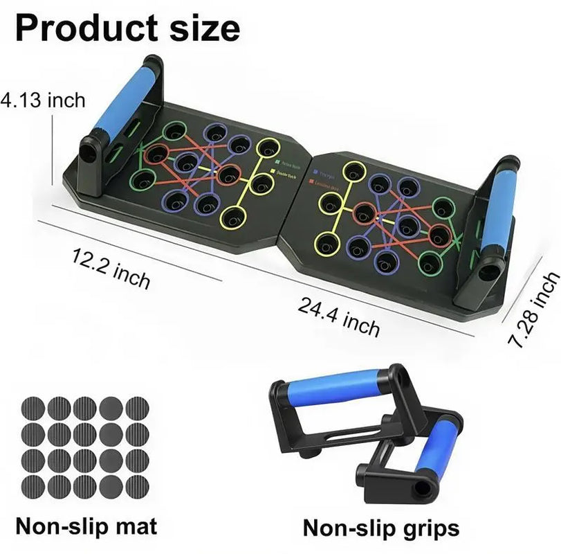【Upgraded】Push up Board Set with Handles & Resistance Bands, Portable Home Workout Equipment for Chest, Abs, Arms & Upper Body Training, Foldable Fitness Board for Men, Women & Partner Workouts